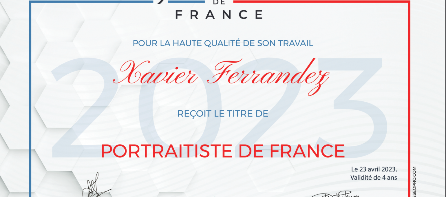 Obtention du titre Portraitiste de France 2023